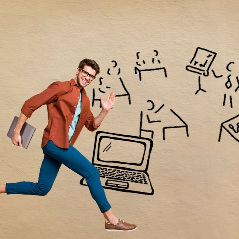 Bild eines winkenden Mannes